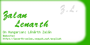 zalan lenarth business card